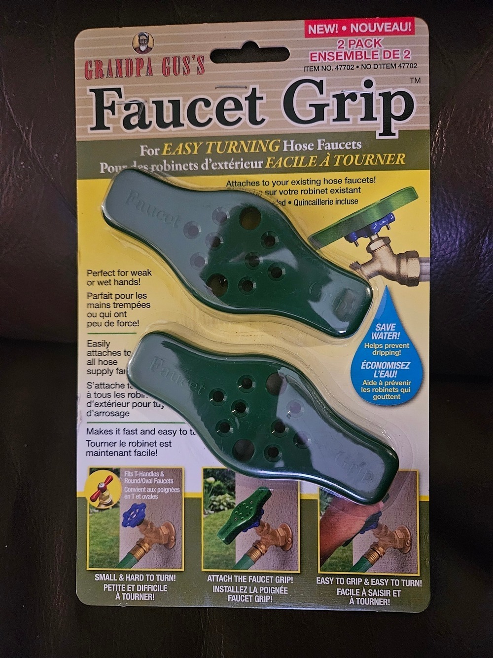 2 PK Faucet Grip Easy Gripping for Turning Hose Faucet Brand New 47702 Arthritis